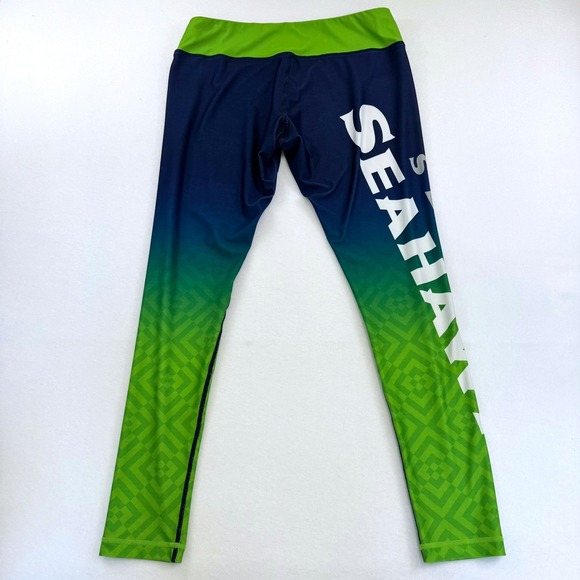 NFL Team Apparel Pants - NFL Team Apparel Seattle Seahawks Womens Ombre Leggings Blue Green Large L
